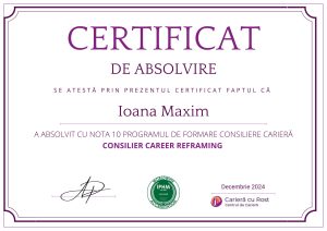 Diploma Acreditare Consilier Career Reframing IPHM Internationally Accredited Counsellor